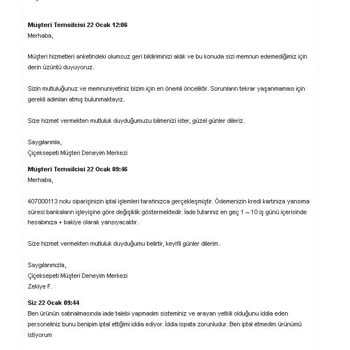 Çiçek Sepeti'nde İptal Edilen Sipariş Ve Müşteri Hizmetleri Krizi