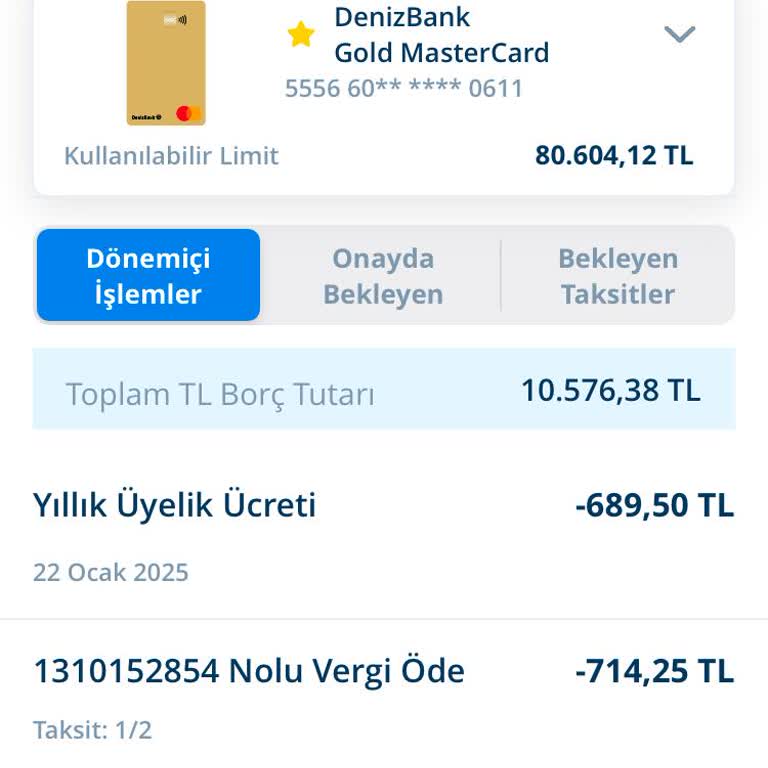 Denizbank Kredi Kartı Yıllık Üyelik Ücreti İadesi Talebi