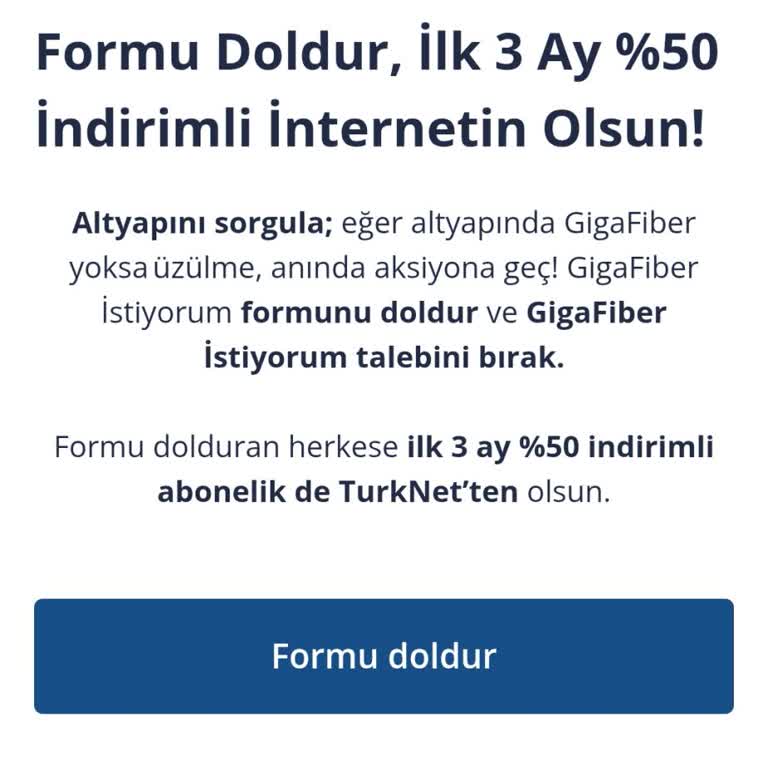 TurkNet Gigafiber Kampanyası Ve Yanıltıcı Bilgilendirme