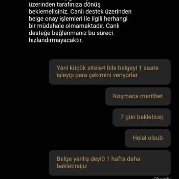 Meritbet'te Belge Doğrulama Sorunu Ve Mağduriyet