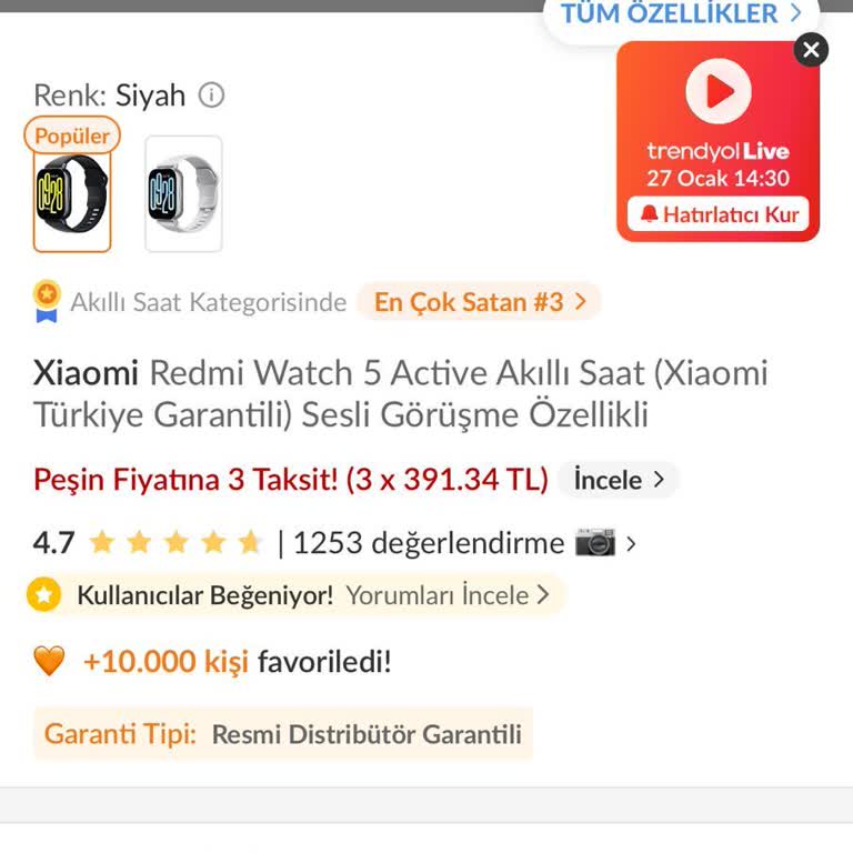 Xiaomi Redmi Watch 5 Active İadesinde Kutu Krizi