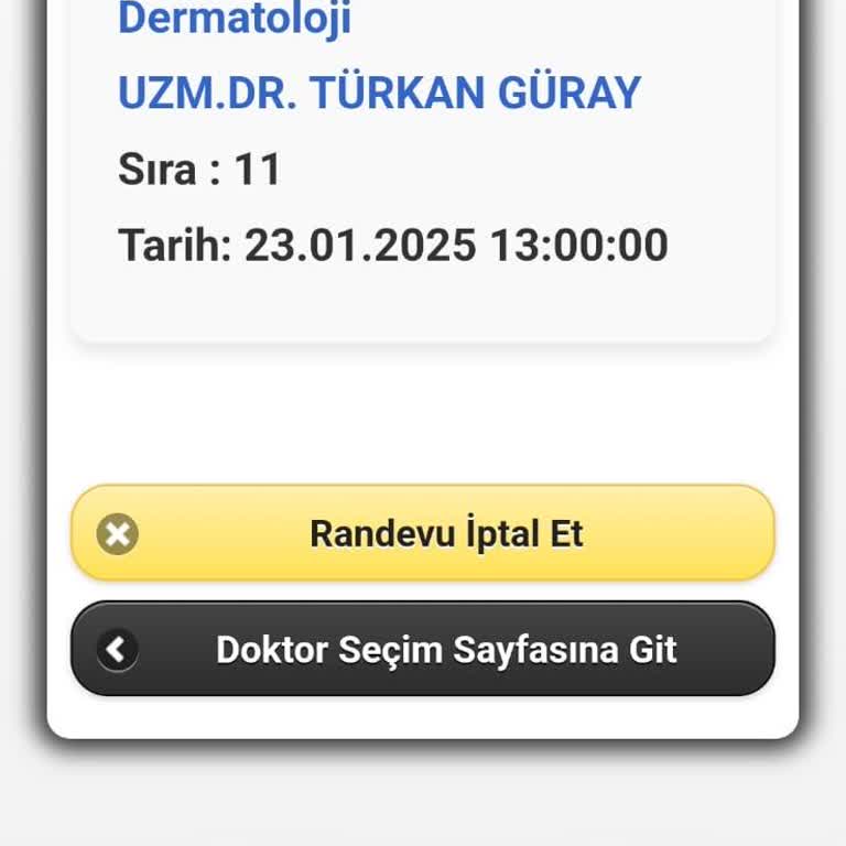 Randevu Sistemi Hatası Nedeniyle Mağduriyet