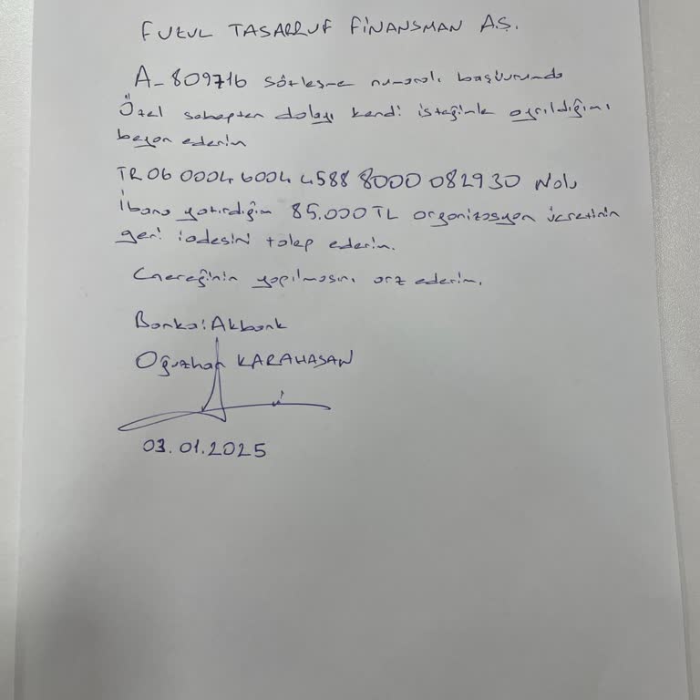 Fuzulev Cayma Hakkı İade Sürecinde Mağduriyet