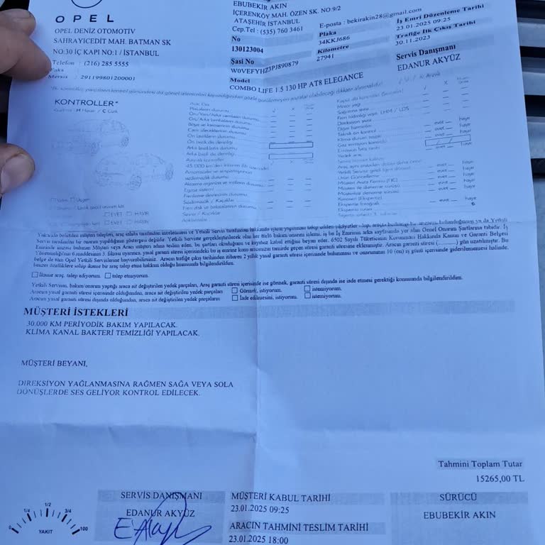 Opel Combo'da Bitmeyen Ses Sorunu