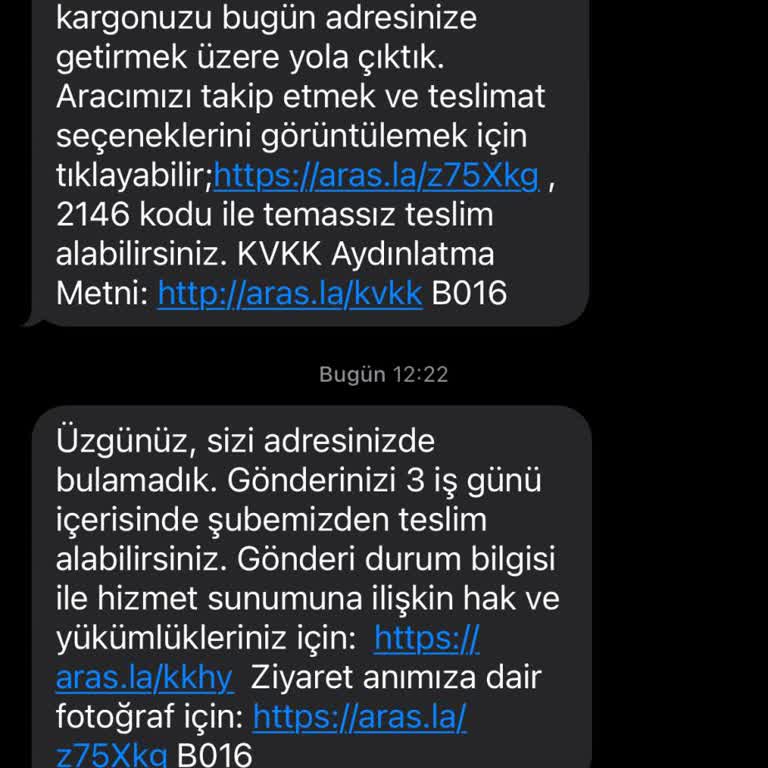 Aras Kargo'nun Yanıltıcı Teslimat Deneyimi