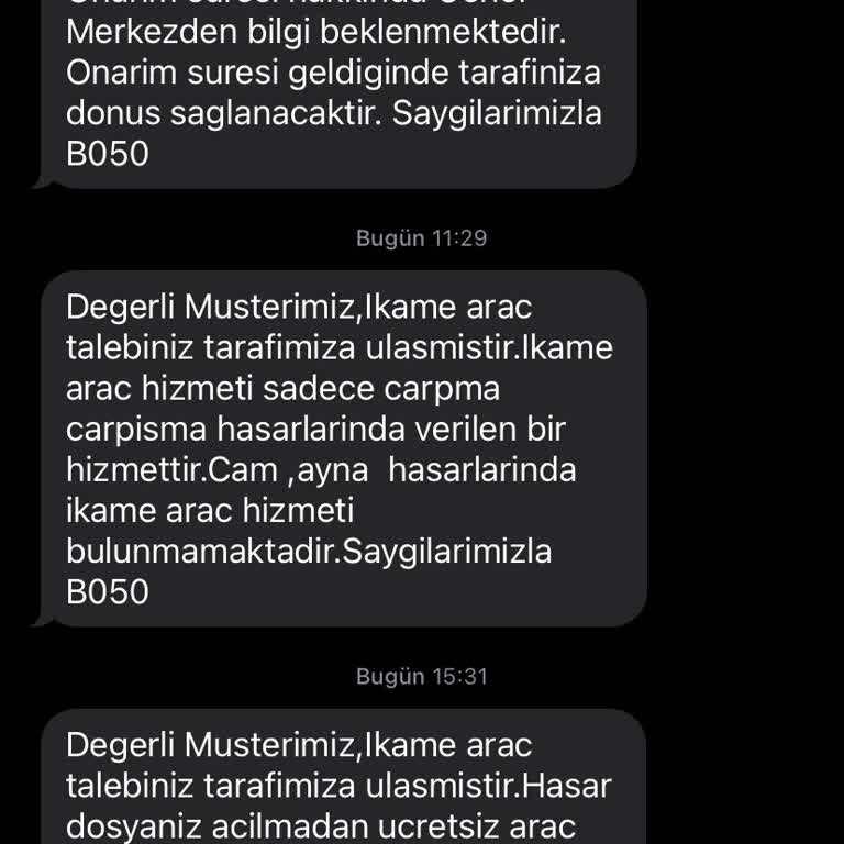 İkame Araç Talebinde Karışıklık Ve İletişim Sorunu