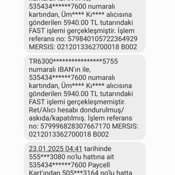 Paycell Hesabım Üzerinden İzinsiz Para Transferleri