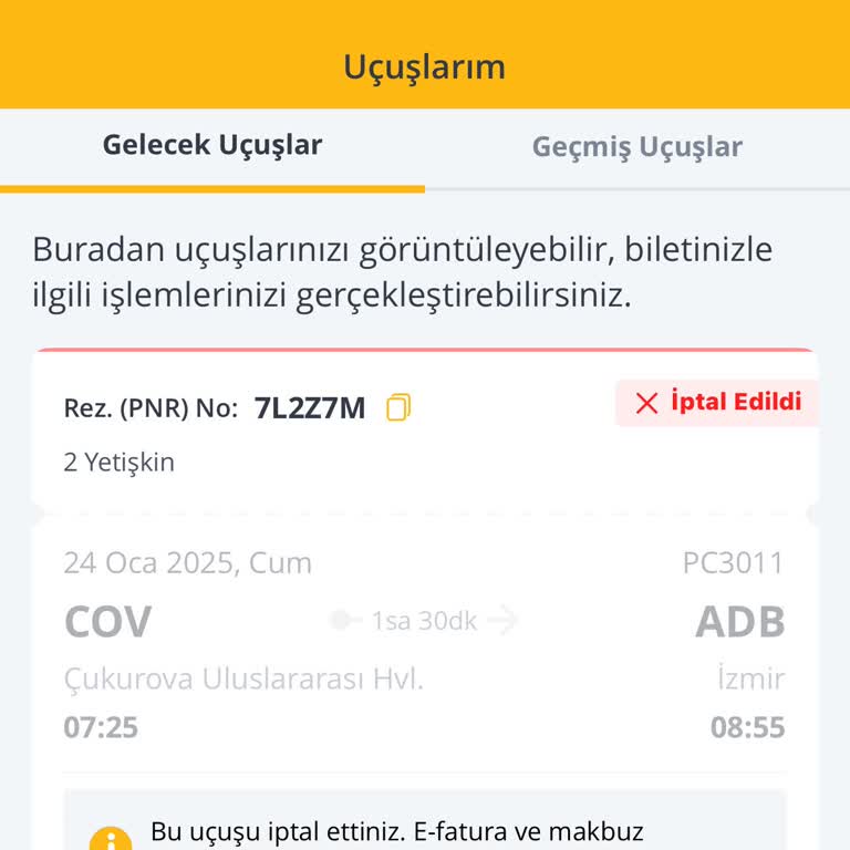 Pegasus Bilet İptalinde Büyük Hata