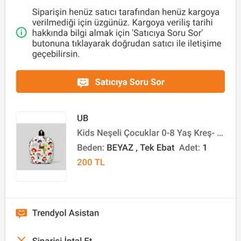 Trendyol'dan Aldığım Kreş Çantası Hala Gelmedi