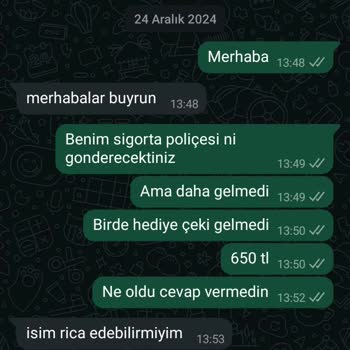 Sigorta Poliçesi Ve Hediye Çeki Sorunu