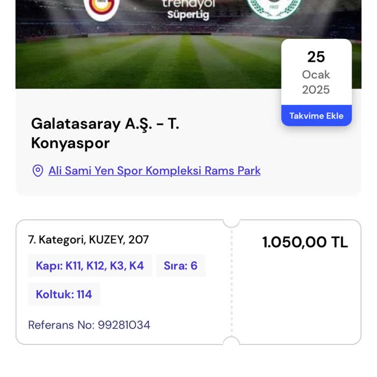 Yanlış Tribün Bileti Sorunu