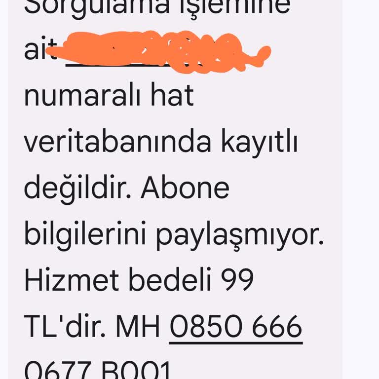 Yüksek Ücretli Bilinmeyen Numara Sorgulama Şoku
