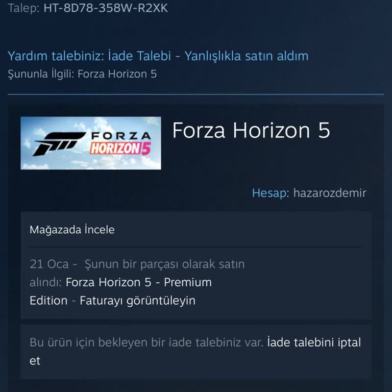 Forza Horizon 5 İade Sürecinde Gecikme