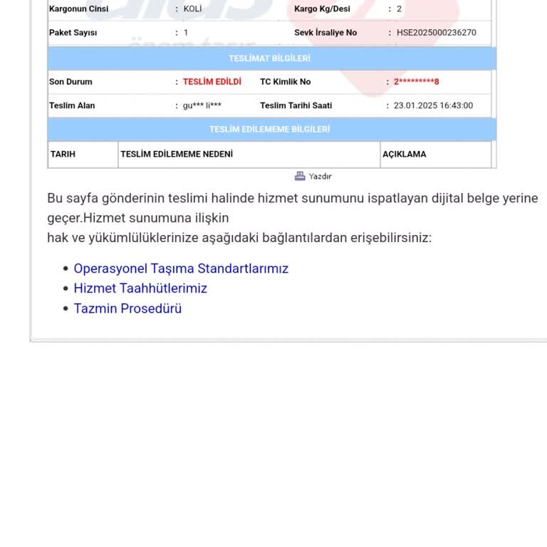Aras Kargo Karaman Şubesi Teslimat Sorunu Yine Tekrarlanıyor