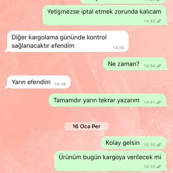 Yanlış Beden Ve Kargo Sorunu