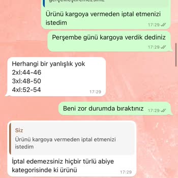 Yanlış Beden Ve Kargo Sorunu