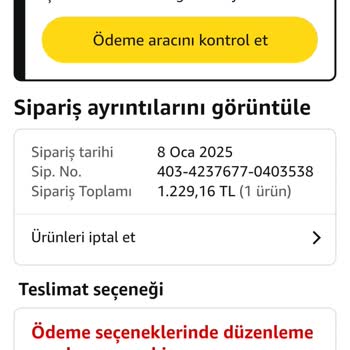 Amazon Türkiye'den Güven Sarsan Sipariş İptali