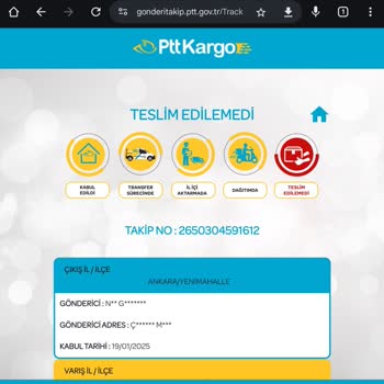 PTT Kargo Teslim Edilmeyen Kargo Ve Yanlış Bilgilendirme
