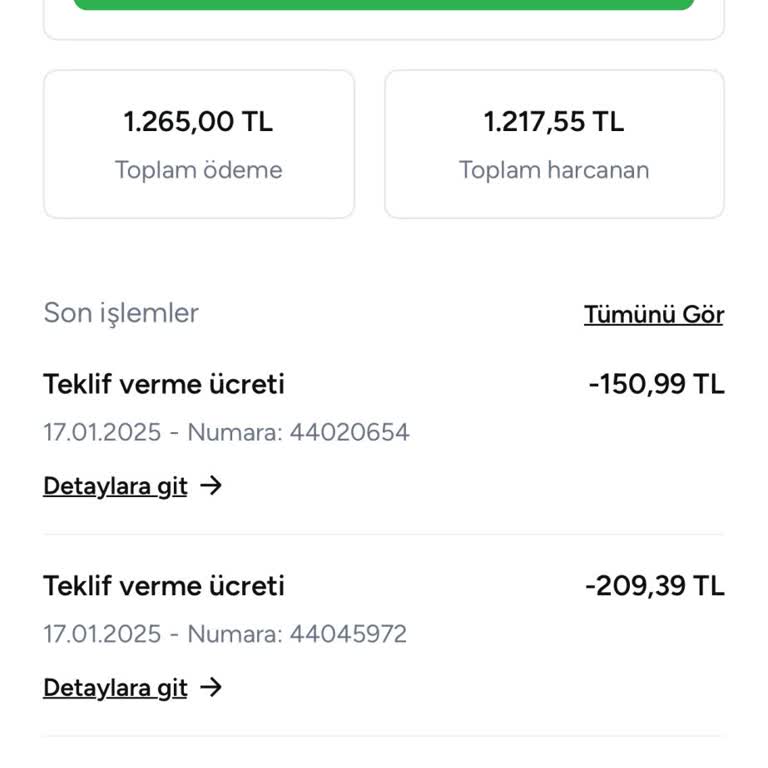Teklif Ücreti İadesi Sorunu