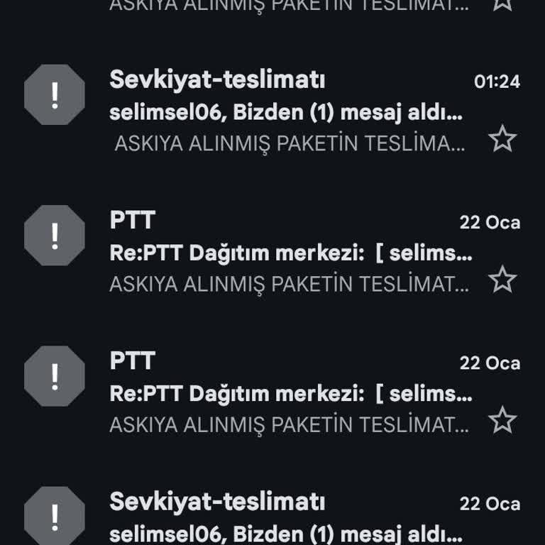PTT Kargo Adına Gelen Sahte E-postalarla Mağduriyet