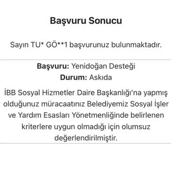 İBB Yeni Doğan Destek Paketi Başvurum Neden Askıda?