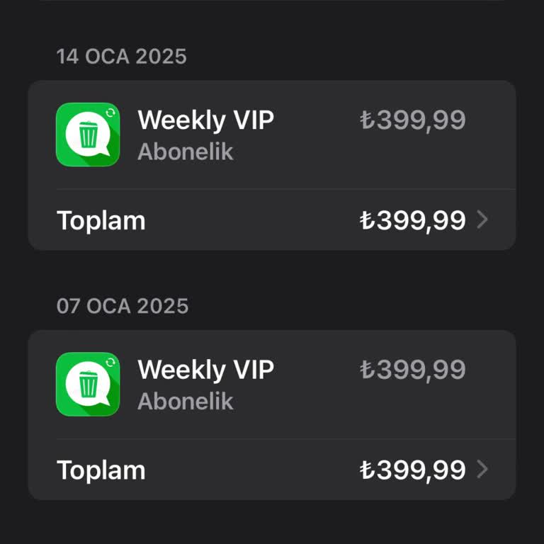 Weekly Vip Faturama Ücret Yansıtmış