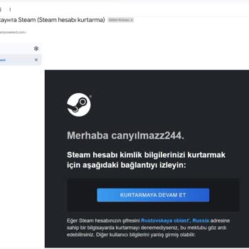 Çalınan Steam Hesabı Ve Erişim Sorunları