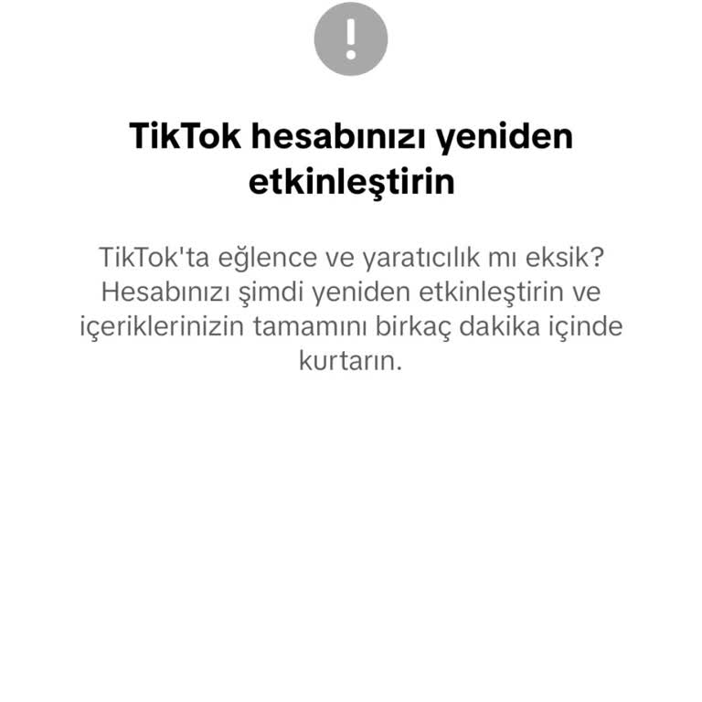 Hesap Yeniden Aktifleştirilemiyor: Sürekli Hata Mesajı