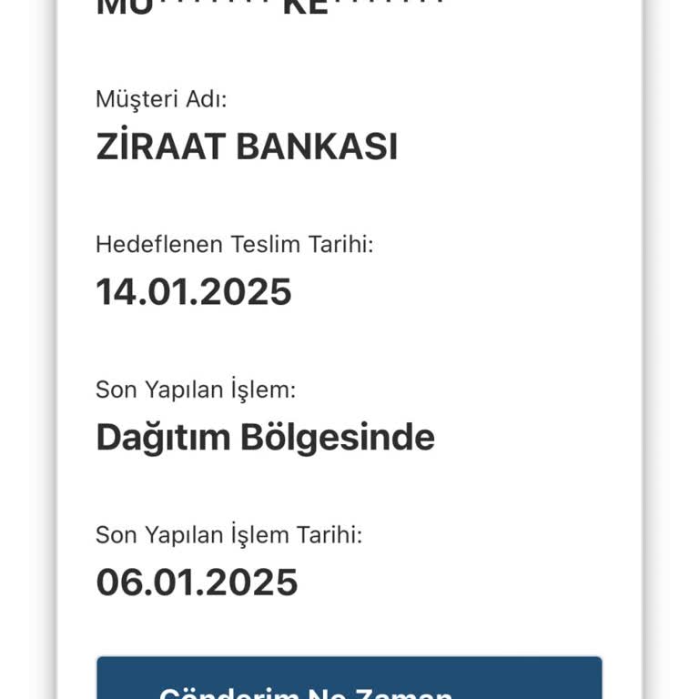 Teslimat Gecikmesi: Kartım Hala Elime Ulaşmadı