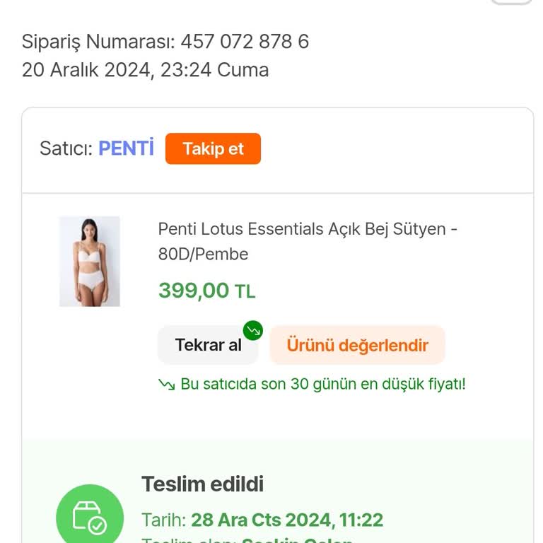 Penti Lotus Ürün İlk Kullanımda Tüylenme Yaptı