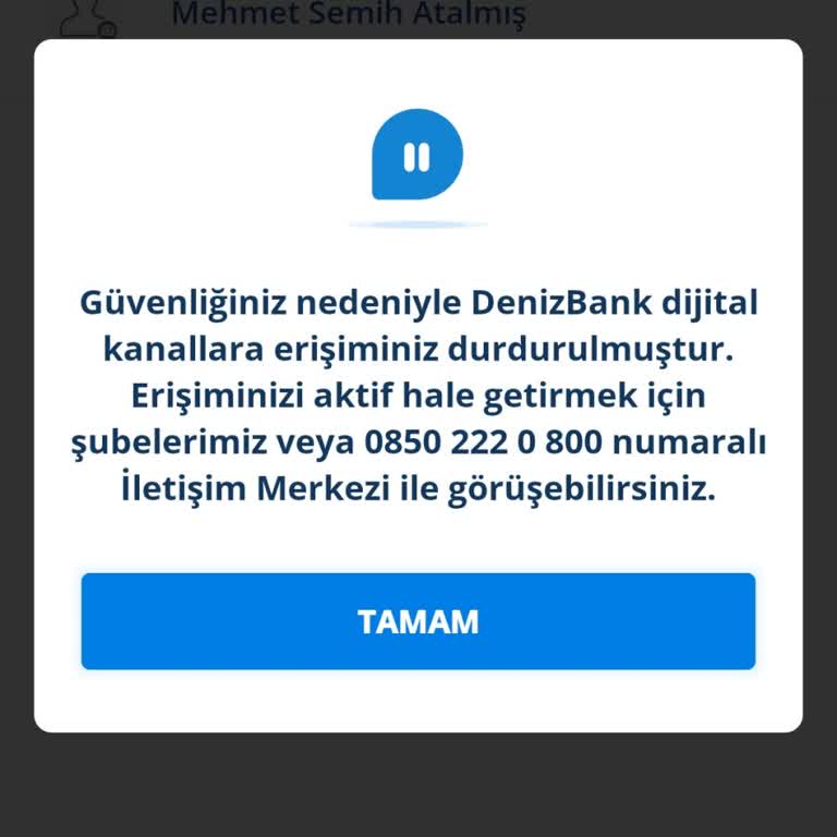 Denizbank Hesabımın Haksız Yere Kapatılması