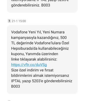 Vodafone Kupon Kampanyası Sorunu