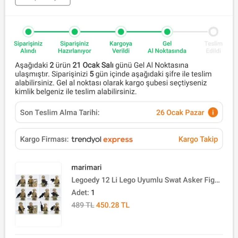 Trendyol Express Gel-Al Noktası Şifre Sorunu