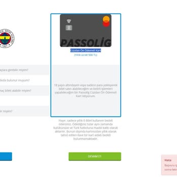 Başvuru Hatası: Fenerbahçe Cüzdan Kartı Alınamıyor