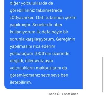 Uber'den Fazla Ücret Kesintisi Ve Yetersiz Müşteri Hizmetleri