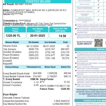 Fahiş Elektrik Faturası Ve Yetersiz Müşteri Hizmetleri