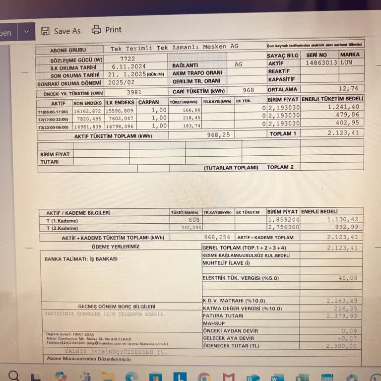 Aksa Elektrik Fatura Hesaplama Sorunu