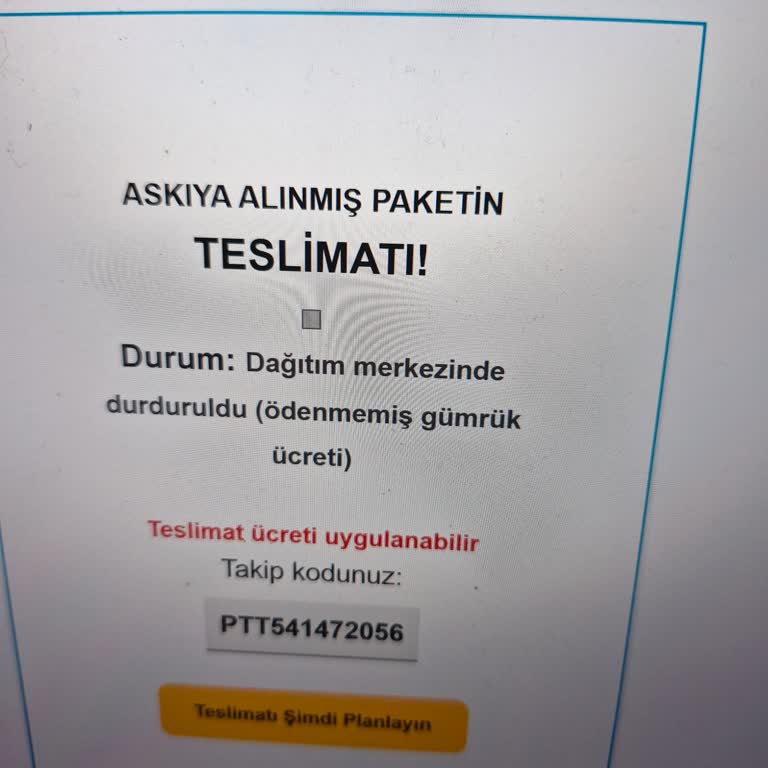 PTT Kargo Adına Gelen Sahte E-postalarla Mağduriyet