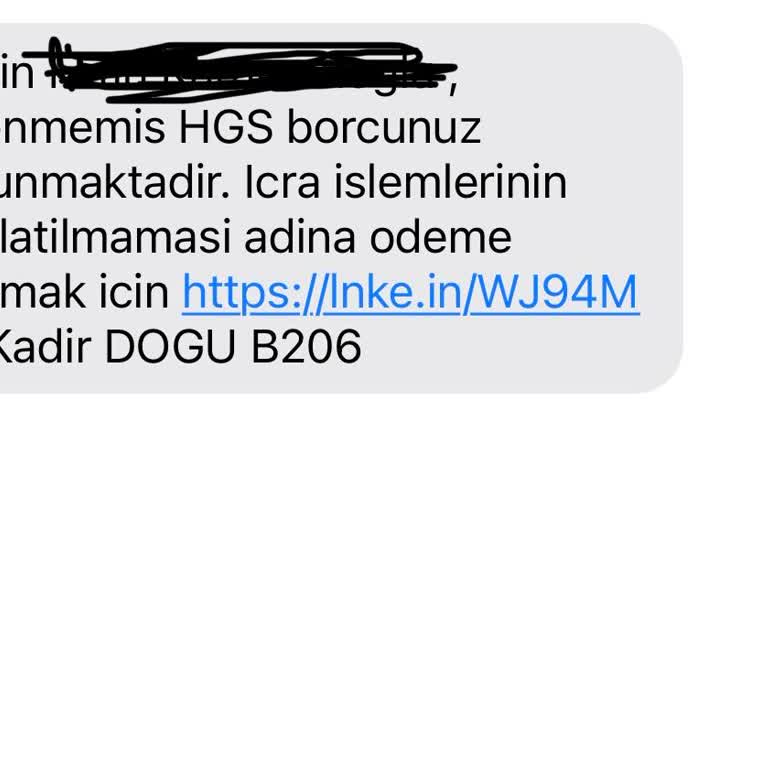 HGS Borcu Mesajlarıyla Kimlik Bilgilerim Tehlikede