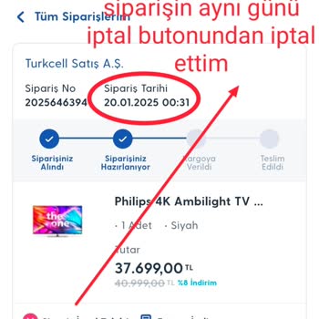 Turkcell Pasaj'da İptal Ve İade Sorunu