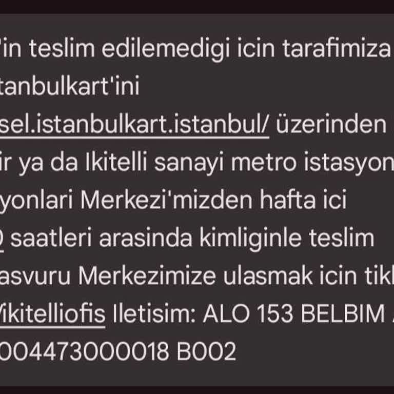 İstanbulkart Teslimatında Sorun Ve Ekstra Ücret Talebi