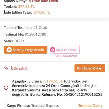 Trendyol'da Eksik İade Problemi Ve İletişim Sorunu