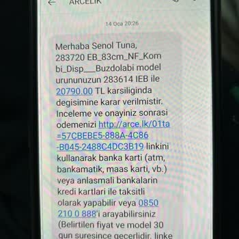 Arçelik Buzdolabı Fabrika Hatası Mağduriyeti