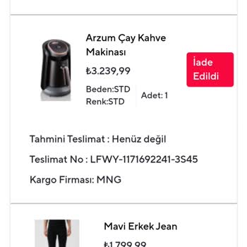 İptal Edilen Siparişler Ve Geri Ödenmeyen Ücretler