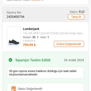 FLO İnternet Alışverişinde Eksik Teslimat Sorunu