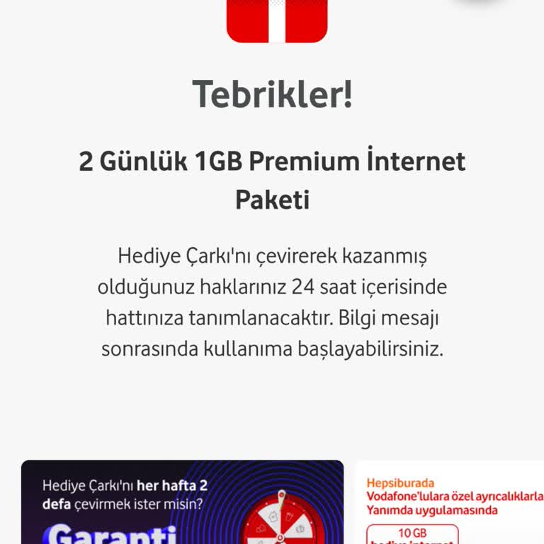 Vodafone Yanıltıcı Hediye Çarkı Deneyimi