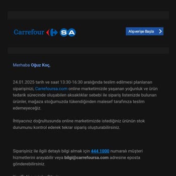 Carrefour'un Güvenilmez Sipariş Sistemi Ve Kaybolan Kampanya Fırsatı