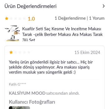 Pazarama Sipariş Gecikmesi Ve Yanlış Ürün Sorunu