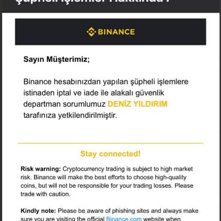 Binance Destek Ekibi Adına Yapılan Şüpheli Arama