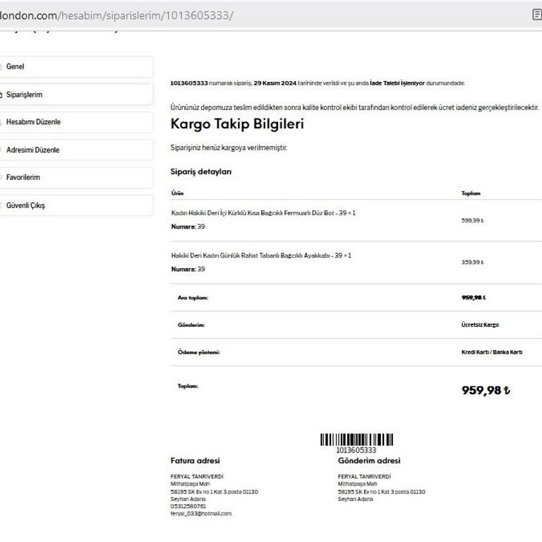 Cz London İade Sürecinde Müşteri Hizmetleri Sorunu